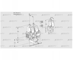 VCH2E25R/25R05FNHEVWR3/PPPP/PPBS (88103238) Клапан с регулятором расхода Kromschroder