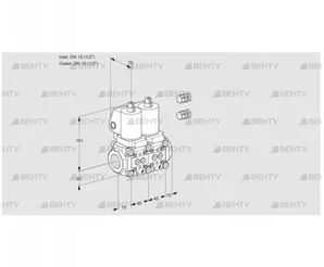 VCS1E15R/15R05NNQSL3/PPPP/PPPP (88100830) Сдвоенный газовый клапан Kromschroder