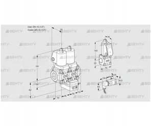 VCG1T15N/15N05NGAQGL/PPBS/2-PP (88104242) Клапан с регулятором соотношения Kromschroder