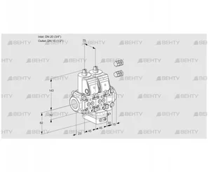 VCH1E20R/15R05NHEVWR3/PPPP/PPPP (88102577) Клапан с регулятором расхода Kromschroder