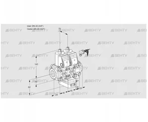 VCH1E20R/20R05NHEVWR/PPPP/PPPP (88105403) Клапан с регулятором расхода Kromschroder