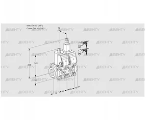 VCS1E10R/10R05NLKR6/PPPP/PPPP (88100607) Сдвоенный газовый клапан Kromschroder