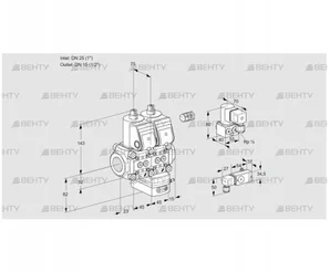 VCG1E25R/15R05NGEWR/3-PP/MMZY (88100695) Клапан с регулятором соотношения Kromschroder