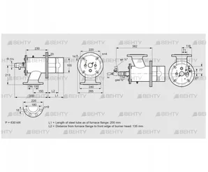 ZIO 165HBL-200/135-(24)D (84246021) Газовая горелка Kromschroder