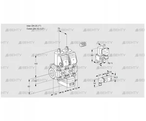 VCG1E25R/15R05NGEWR/3-PP/MMZY (88100696) Клапан с регулятором соотношения Kromschroder