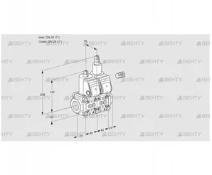 VCS1E25R/25R05NLWR/PPPP/PPPP (88105339) Сдвоенный газовый клапан Kromschroder