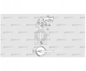 DKR 100Z03H100D (72702090) Дроссельная заслонка Kromschroder