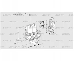 VCH3E50R/50R05NHEVWL6/PPBS/PPPP (88106465) Клапан с регулятором расхода Kromschroder