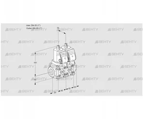 VCS1E25R/25R05NNQSR/PPPP/PPPP (88102991) Сдвоенный газовый клапан Kromschroder