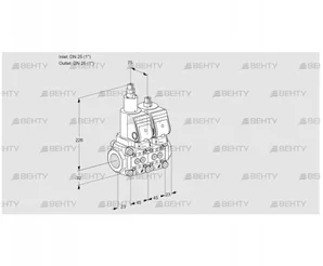 VCS1T25N/25N05LNQGR/PPPP/PPPP (88106526) Сдвоенный газовый клапан Kromschroder