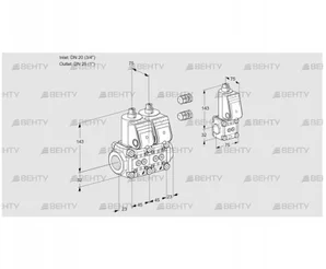 VCS1E20R/25R05NNWR3/PPPP/PPZS (88103912) Сдвоенный газовый клапан Kromschroder