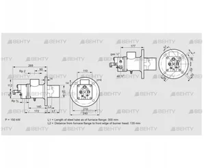 BIO 80RBL-300/135-(11)EB (84099510) Газовая горелка Kromschroder