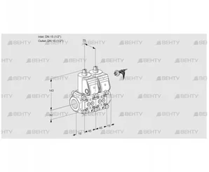 VCS1E15R/15R05NNWR/PPPP/PPPP (88103685) Сдвоенный газовый клапан Kromschroder