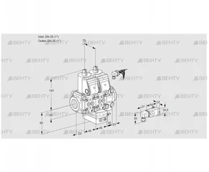 VCG1E25R/25R05NGNVWR/2-PP/PPPP (88106502) Клапан с регулятором соотношения Kromschroder