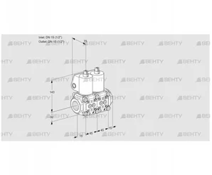 VCS1T15N/15N05NNQL/PPPP/PPPP (88103914) Сдвоенный газовый клапан Kromschroder