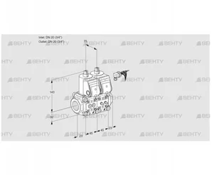 VCS1E20R/20R05NNWR/PPMM/PPPP (88101099) Сдвоенный газовый клапан Kromschroder