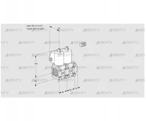 VCS1E15R/10R05FNNWL3/PPPP/PPPP (88105898) Сдвоенный газовый клапан Kromschroder