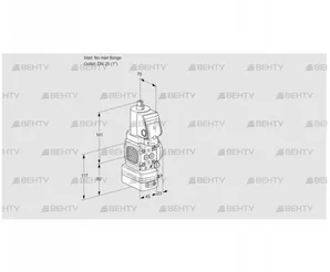 VAD1T-/25N/NKSR-50A (88020270) Газовый клапан с регулятором давления Kromschroder