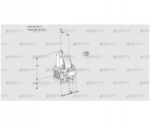 VAS1E25R/15R05FNVWR/PP/PP (88102426) Газовый клапан Kromschroder