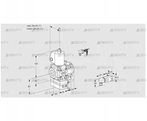 VAD1E25R/25R05D-25VWL/3-/-3 (88103468) Газовый клапан с регулятором давления Kromschroder