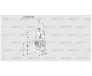 VAD1T-/15N/NWSR-100B (88020652) Газовый клапан с регулятором давления Kromschroder