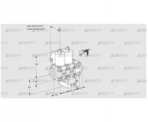 VCH1E20R/20R05NHEVWL/PPPP/PPPP (88105935) Клапан с регулятором расхода Kromschroder