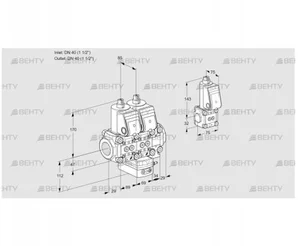 VCH2T40N/40N05NHAVQR/PPPP/PPBS (88100232) Клапан с регулятором расхода Kromschroder