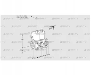 VCS1E10R/10R05NNWL3/PPPP/PPPP (88106442) Сдвоенный газовый клапан Kromschroder