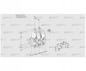 VCS1E15R/15R05NNWR/2-PP/PPPP (88104468) Сдвоенный газовый клапан Kromschroder