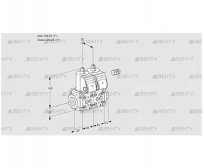 VCS1E25R/25R05NNQR/PPPP/PPPP (88102770) Сдвоенный газовый клапан Kromschroder