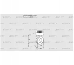 BVGF80/65W05 (88300051) Дроссельная заслонка Kromschroder