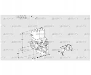 VCG1T25N/25N05NGKQSL/MMPP/2--2 (88101215) Клапан с регулятором соотношения Kromschroder