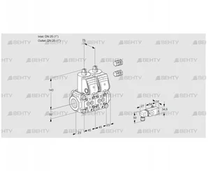 VCS1E25R/25R05NNWR3/1--2/PPPP (88107307) Сдвоенный газовый клапан Kromschroder