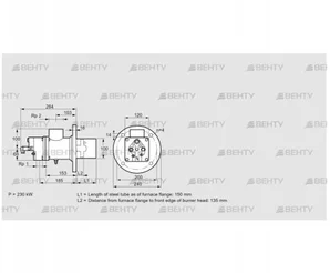 BIO 100RB-150/135-(109)E (84012229) Газовая горелка Kromschroder