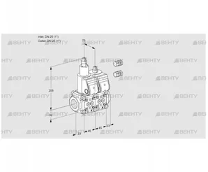 VCS1E25R/25R05LNWR3/PPPP/PPPP (88100222) Сдвоенный газовый клапан Kromschroder