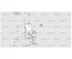 VAH3E50R/50R05HEVWGL/PP/PP (88107653) Клапан с регулятором расхода Kromschroder