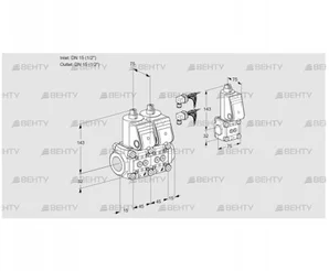 VCS1E15R/15R05NNWR6/PPPP/PPBS (88106821) Сдвоенный газовый клапан Kromschroder