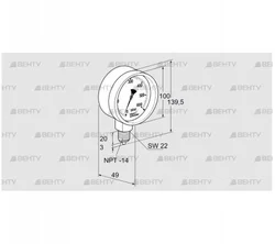 KFM P1,6TNB100 (03200172) Манометр Kromschroder