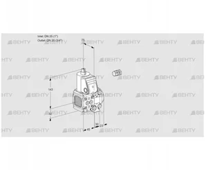 VAS1E25R/20R05FNVWR/PP/PP (88102427) Газовый клапан Kromschroder