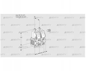 VCS1E15R/15R05FNNWR/MMPP/MMPP (88105220) Сдвоенный газовый клапан Kromschroder