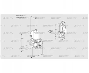 VAS1E15R/15R05NQL/ZS/PP (88100142) Газовый клапан Kromschroder