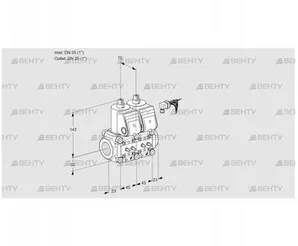 VCS1E25R/25R05NNQR/MMMM/PPPP (88104702) Сдвоенный газовый клапан Kromschroder