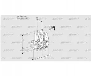 VCS1E15R/15R05NNWR/PPPP/PPPP (88100191) Сдвоенный газовый клапан Kromschroder