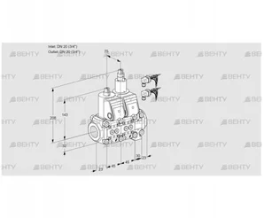 VCS1E20R/20R05NLVWR6/PPPP/PPPP (88104730) Сдвоенный газовый клапан Kromschroder