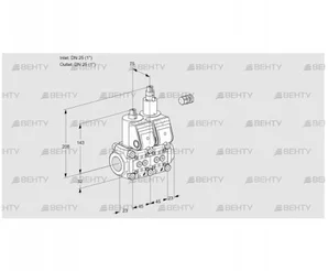 VCS1E25R/25R05NLWR/PPPP/PPPP (88103769) Сдвоенный газовый клапан Kromschroder