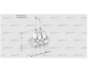 VCS1E20R/20R05NNVWR/PPPP/PPPP (88102957) Сдвоенный газовый клапан Kromschroder