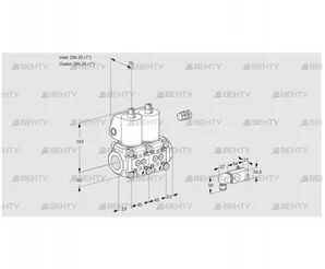 VCS1E25R/25R05NNWL/-3PP/3--4 (88103248) Сдвоенный газовый клапан Kromschroder