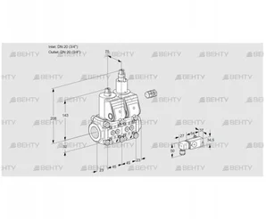 VCS1E20R/20R05NLWR/PPPP/PP-3 (88104847) Сдвоенный газовый клапан Kromschroder