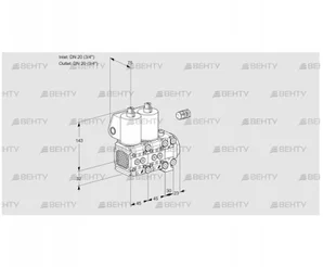 VCS1E20R/20R05FNNVWL/PPPP/PPPP (88103385) Сдвоенный газовый клапан Kromschroder