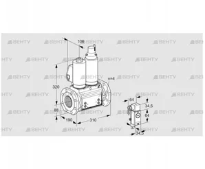 VCS7T80A05NLQSLB/PPPP/2-3- (88207540) Сдвоенный газовый клапан Kromschroder